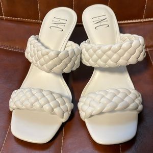 I.N.C. International Concepts white open toe sandals with heels